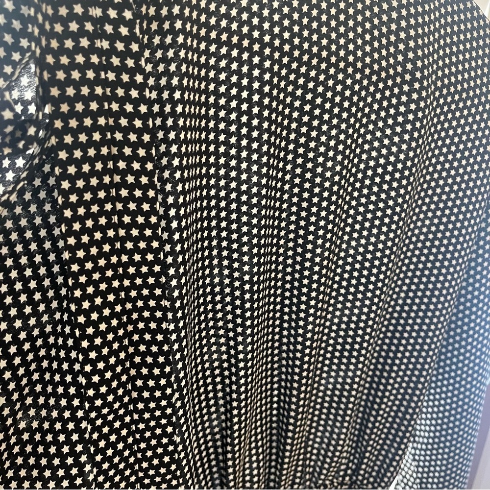 Robert Rodriguez Star Print Cold Shoulder Silk Dress, Small - Picture 11 of 15